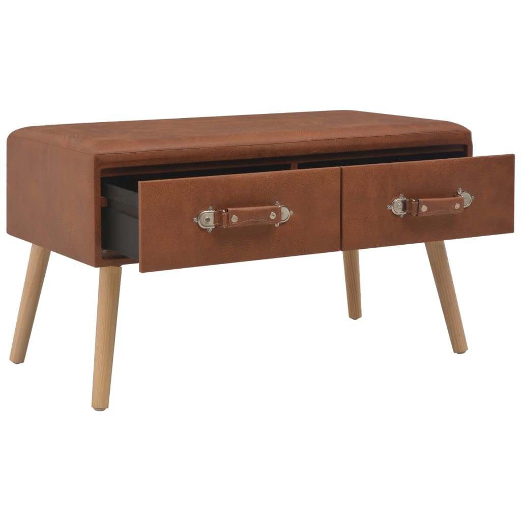 VidaXL Salontafel 80x40x46 cm kunstleer bruin