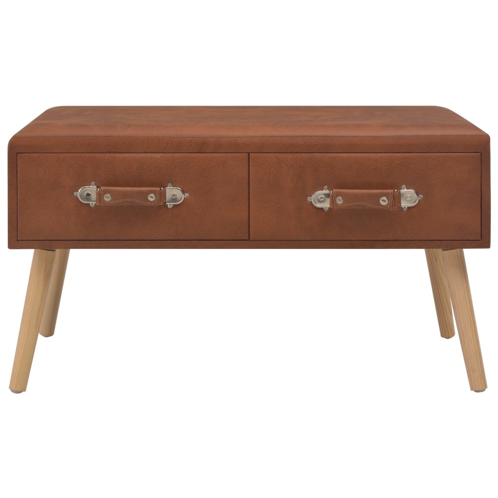 VidaXL Salontafel 80x40x46 cm kunstleer bruin