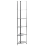 VidaXL Kastje 6-laags 30x30x160 cm gehard glas transparant