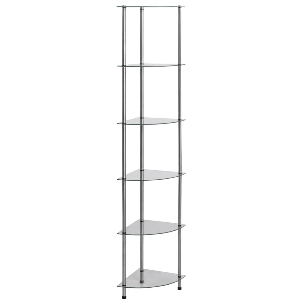 VidaXL Kastje 6-laags 30x30x160 cm gehard glas transparant