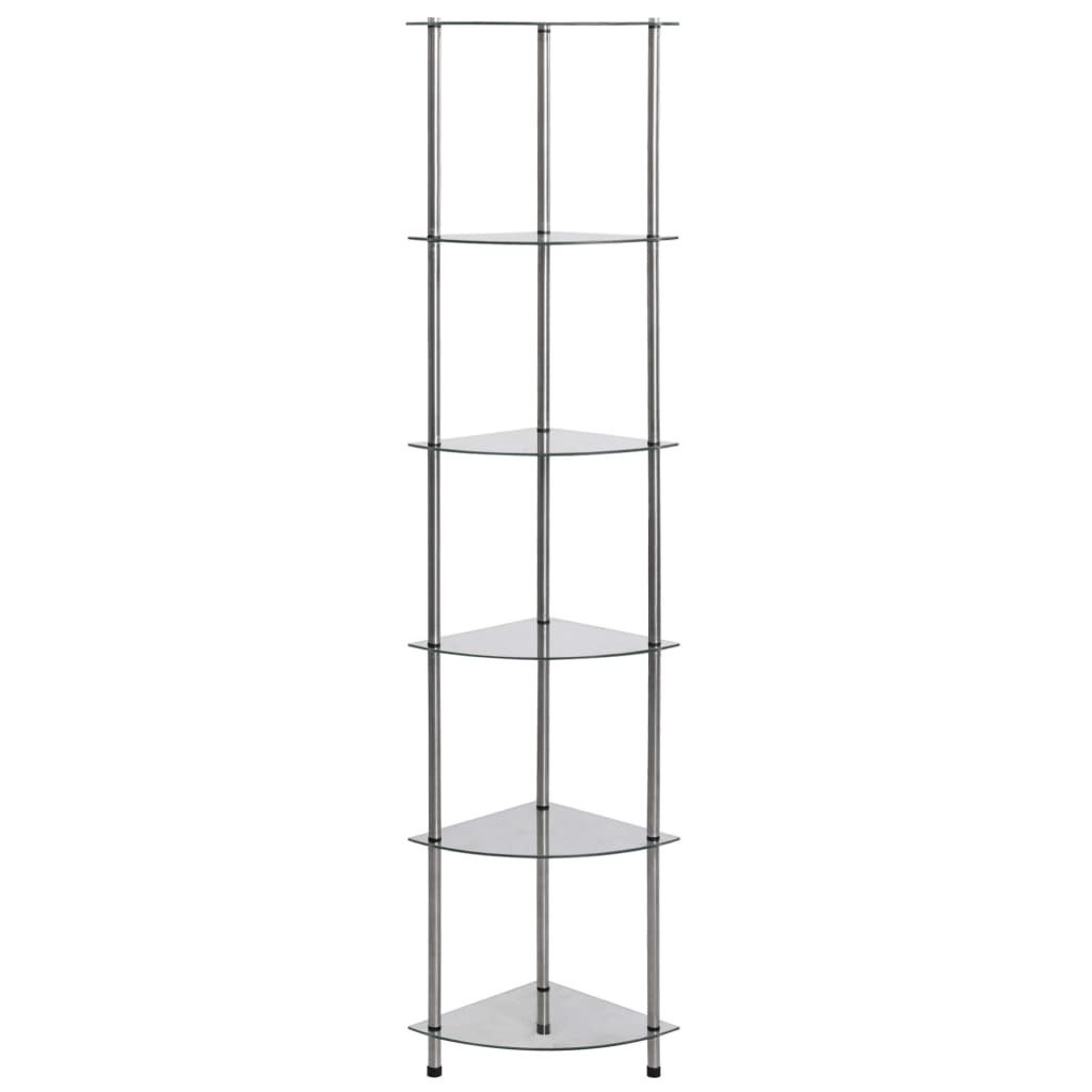 VidaXL Kastje 6-laags 30x30x160 cm gehard glas transparant