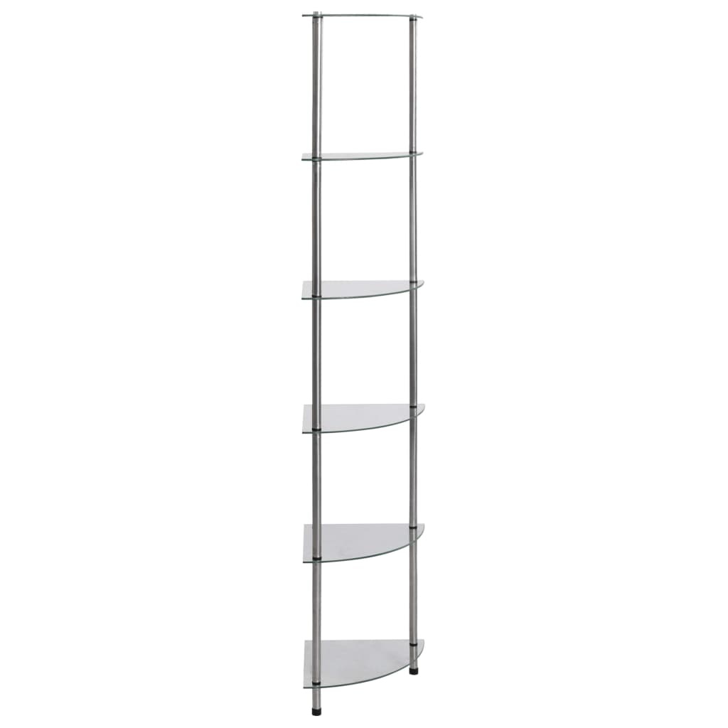 VidaXL Kastje 6-laags 30x30x160 cm gehard glas transparant