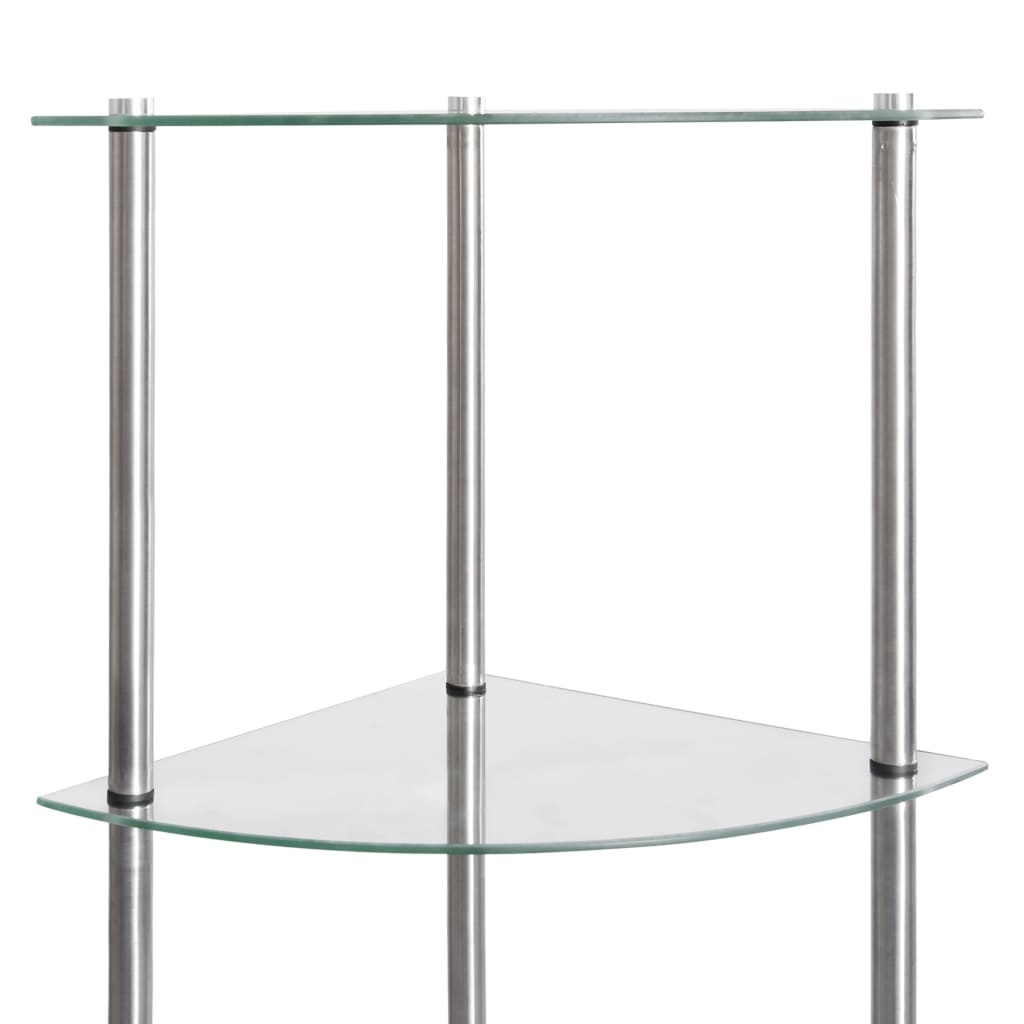 VidaXL Kastje 6-laags 30x30x160 cm gehard glas transparant