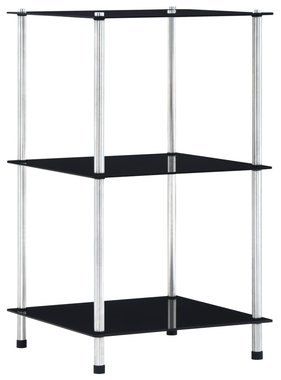 VidaXL Kastje 3-laags 40x40x67 cm gehard glas zwart
