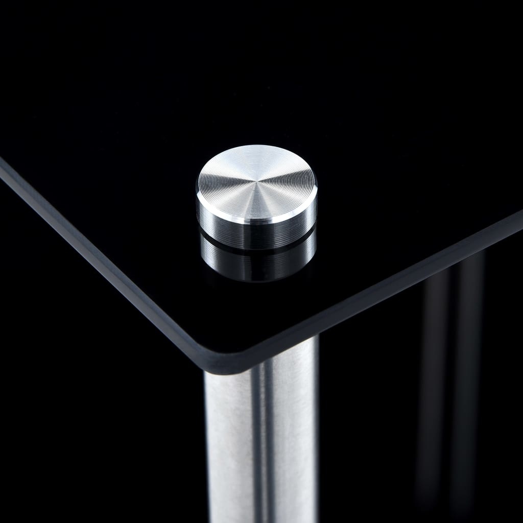 VidaXL Kastje 3-laags 40x40x67 cm gehard glas zwart