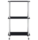 VidaXL Kastje 3-laags 40x40x67 cm gehard glas zwart