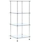 VidaXL Kastje 4-laags 40x40x100 cm gehard glas transparant