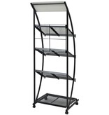 VidaXL Tijdschriftenrek zwart en wit 47x40x134 cm A4