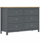 VidaXL Dressoir Hill Range 125x40x80 cm massief grenenhout grijs