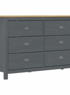 VidaXL Dressoir Hill Range 125x40x80 cm massief grenenhout grijs