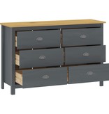VidaXL Dressoir Hill Range 125x40x80 cm massief grenenhout grijs
