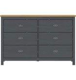 VidaXL Dressoir Hill Range 125x40x80 cm massief grenenhout grijs