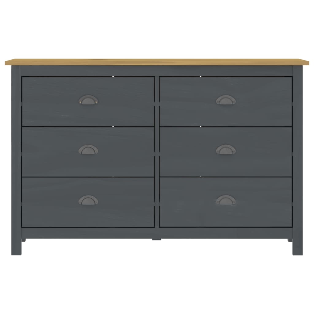 VidaXL Dressoir Hill Range 125x40x80 cm massief grenenhout grijs