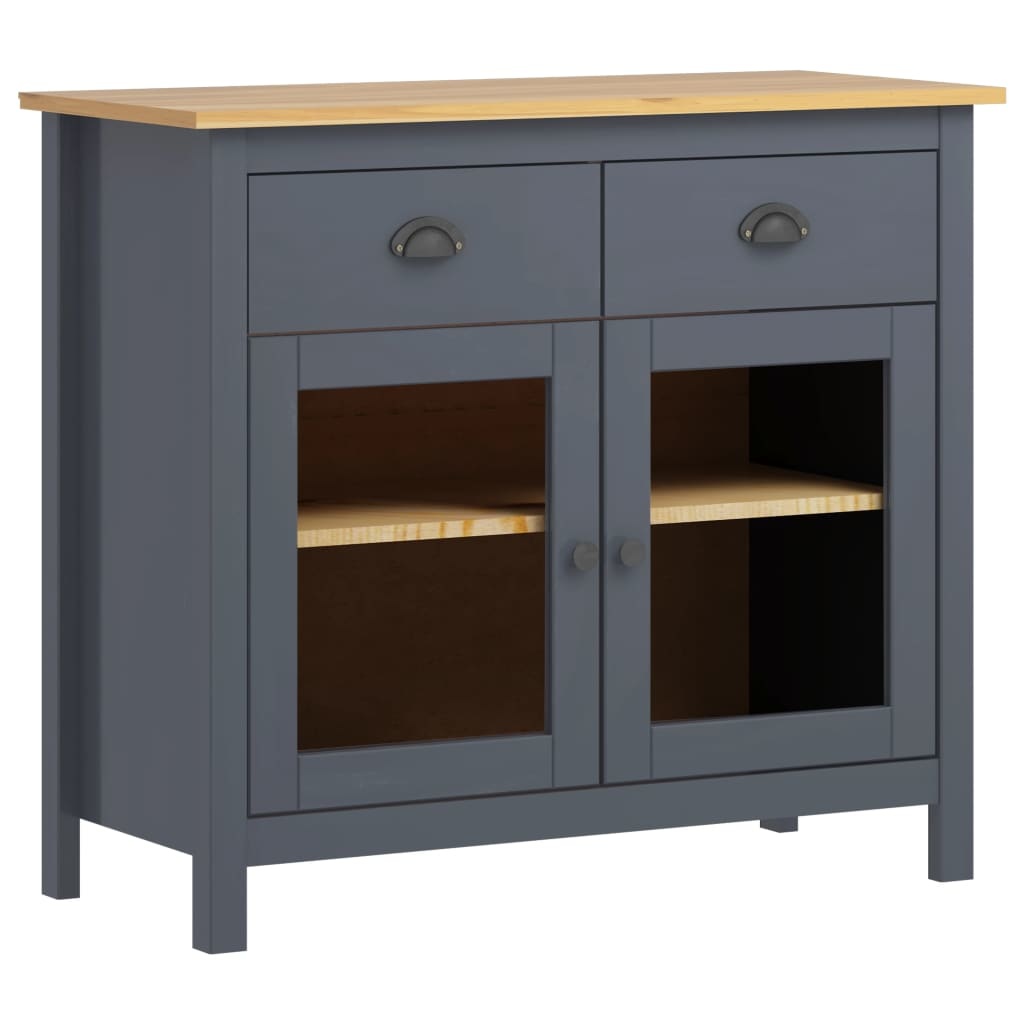 VidaXL Dressoir Hill Range 90x40x80 cm massief grenenhout grijs
