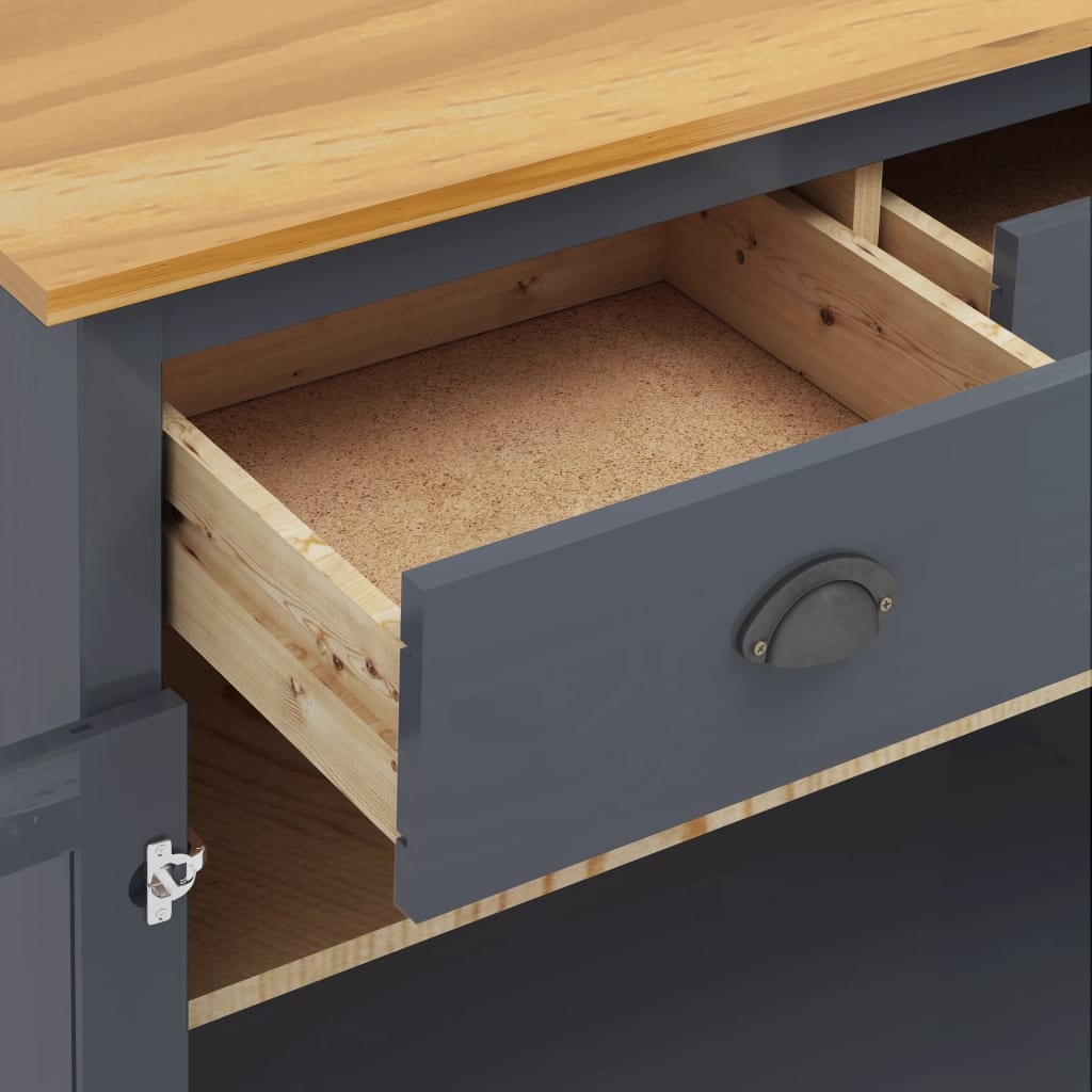 VidaXL Dressoir Hill Range 90x40x80 cm massief grenenhout grijs