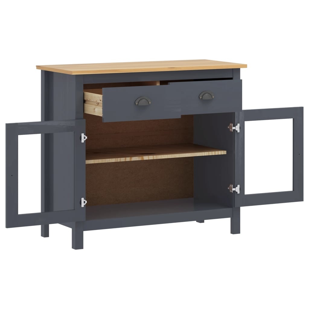 VidaXL Dressoir Hill Range 90x40x80 cm massief grenenhout grijs