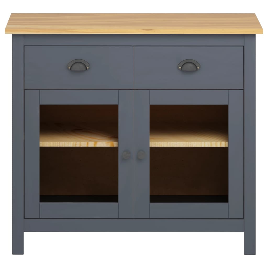 VidaXL Dressoir Hill Range 90x40x80 cm massief grenenhout grijs