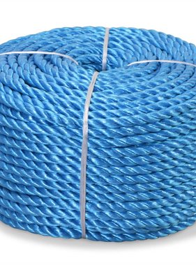 VidaXL Touw gedraaid 8 mm 500 m polypropyleen blauw