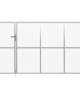 VidaXL Poort 350x150 cm staal zilverkleurig