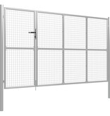 VidaXL Poort 350x150 cm staal zilverkleurig