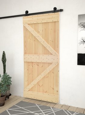 VidaXL Schuifdeur met beslag 90x210 cm massief grenenhout