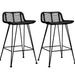 VidaXL Barstoelen 2 st rattan zwart