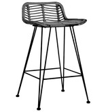VidaXL Barstoelen 2 st rattan zwart