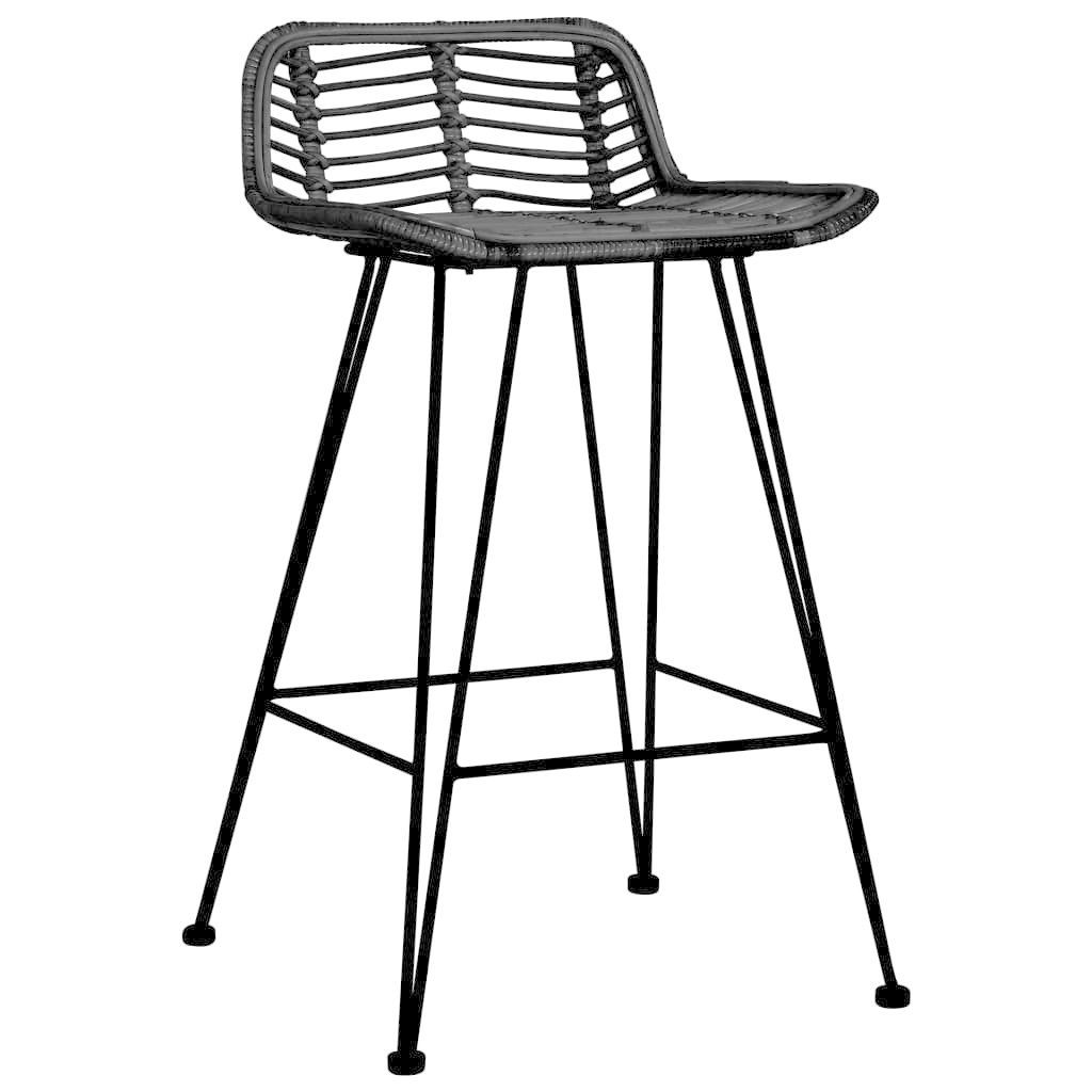 VidaXL Barstoelen 2 st rattan zwart