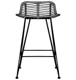 VidaXL Barstoelen 2 st rattan zwart