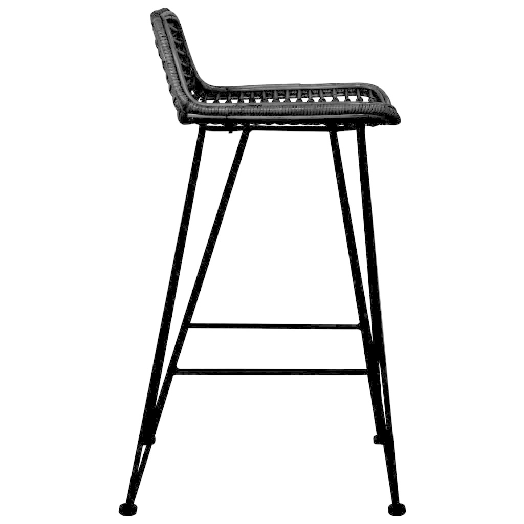 VidaXL Barstoelen 2 st rattan zwart