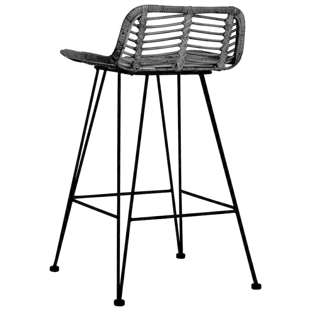 VidaXL Barstoelen 2 st rattan zwart