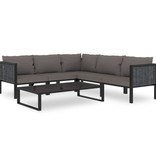 VidaXL 6-delige Loungeset met kussens poly rattan antraciet