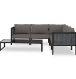 VidaXL 6-delige Loungeset met kussens poly rattan antraciet