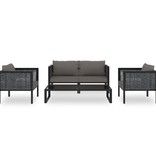 VidaXL 5-delige Loungeset met kussens poly rattan antraciet