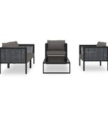 VidaXL 5-delige Loungeset met kussens poly rattan antraciet
