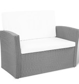 VidaXL 4-delige Loungeset met kussens poly rattan zwart