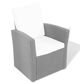 VidaXL 4-delige Loungeset met kussens poly rattan zwart
