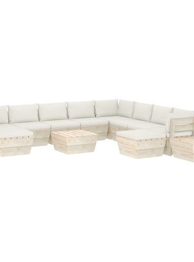 VidaXL 12-delige Loungeset met kussens pallet vurenhout