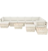 VidaXL 12-delige Loungeset met kussens pallet vurenhout