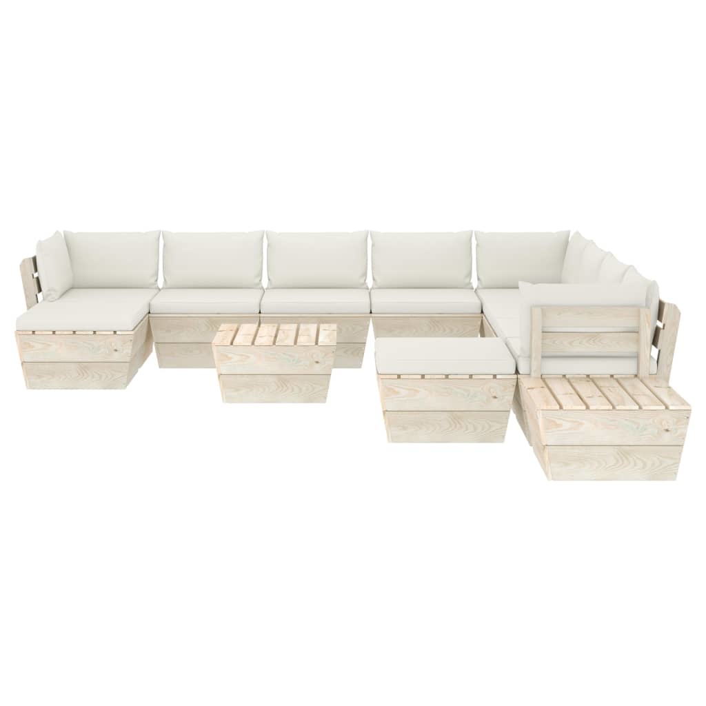 VidaXL 12-delige Loungeset met kussens pallet vurenhout