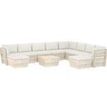 VidaXL 11-delige Loungeset met kussens pallet vurenhout