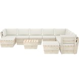 VidaXL 11-delige Loungeset met kussens pallet vurenhout