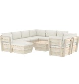 vidaXL 10-delige Loungeset met kussens pallet vurenhout