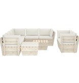 VidaXL 10-delige Loungeset met kussens pallet vurenhout