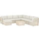 vidaXL 9-delige Loungeset met kussens pallet vurenhout