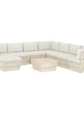VidaXL 9-delige Loungeset met kussens pallet vurenhout