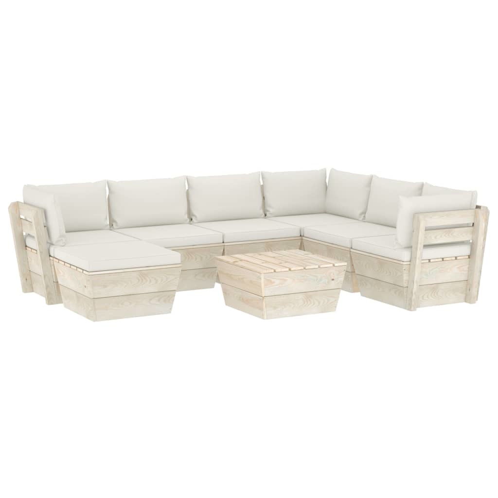 VidaXL 8-delige Loungeset met kussens pallet vurenhout