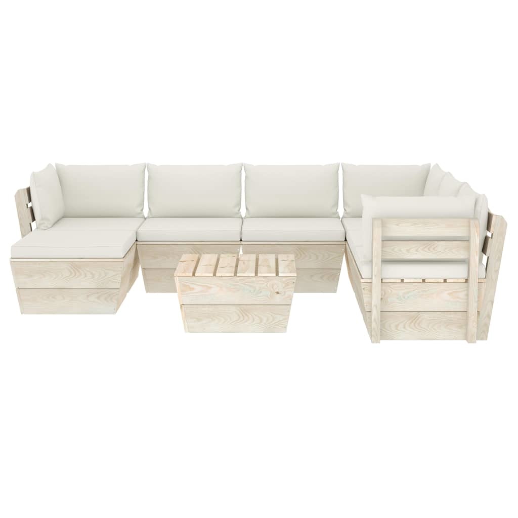 VidaXL 8-delige Loungeset met kussens pallet vurenhout