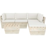VidaXL 6-delige Loungeset met kussens pallet vurenhout