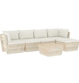 vidaXL 6-delige Loungeset met kussens pallet vurenhout